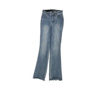 New York & Company High Waist Curvy Barely Boot Women's size 2 Blue Denim Jeans